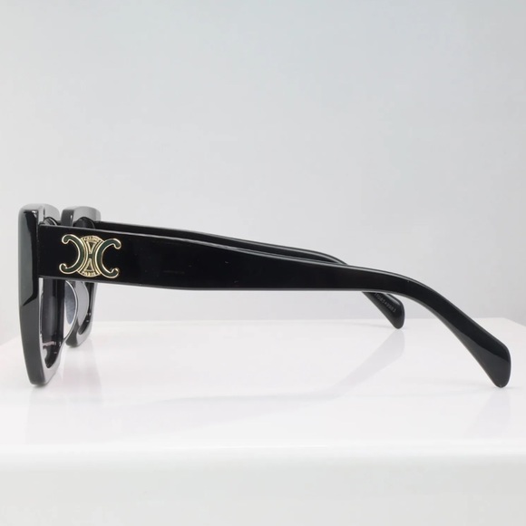 NEW Celine CL40239F 01F 55mm Butterfly Black Sunglasses with Grey Lens - Picture 4 of 11